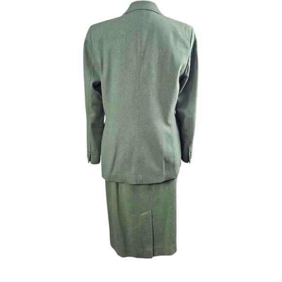 Pendleton Virgin Wool Single Breasted Lined Green Blazer Jacket Skirt Suit Set - Picture 5 of 13